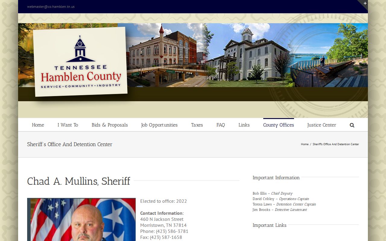 Morristown residents directory Hamblen Sheriff record source